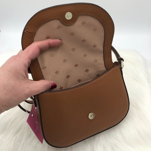!!**SOLD**!! NWT Kate Spade Leila Mini Flap Crossbody - Warm Gingerbread - Picture 6 of 9